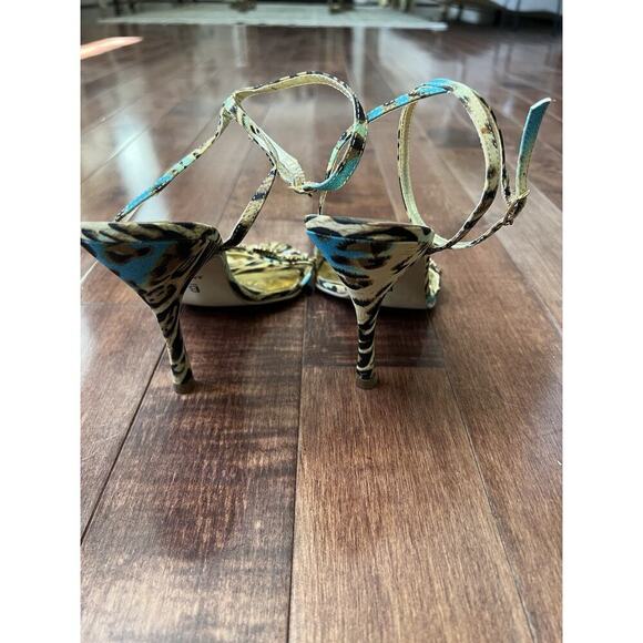 Vintage Y2K Bakers Embellished Animal Print Sandals Shoes Sz 7.5 Heels - Picture 3 of 5